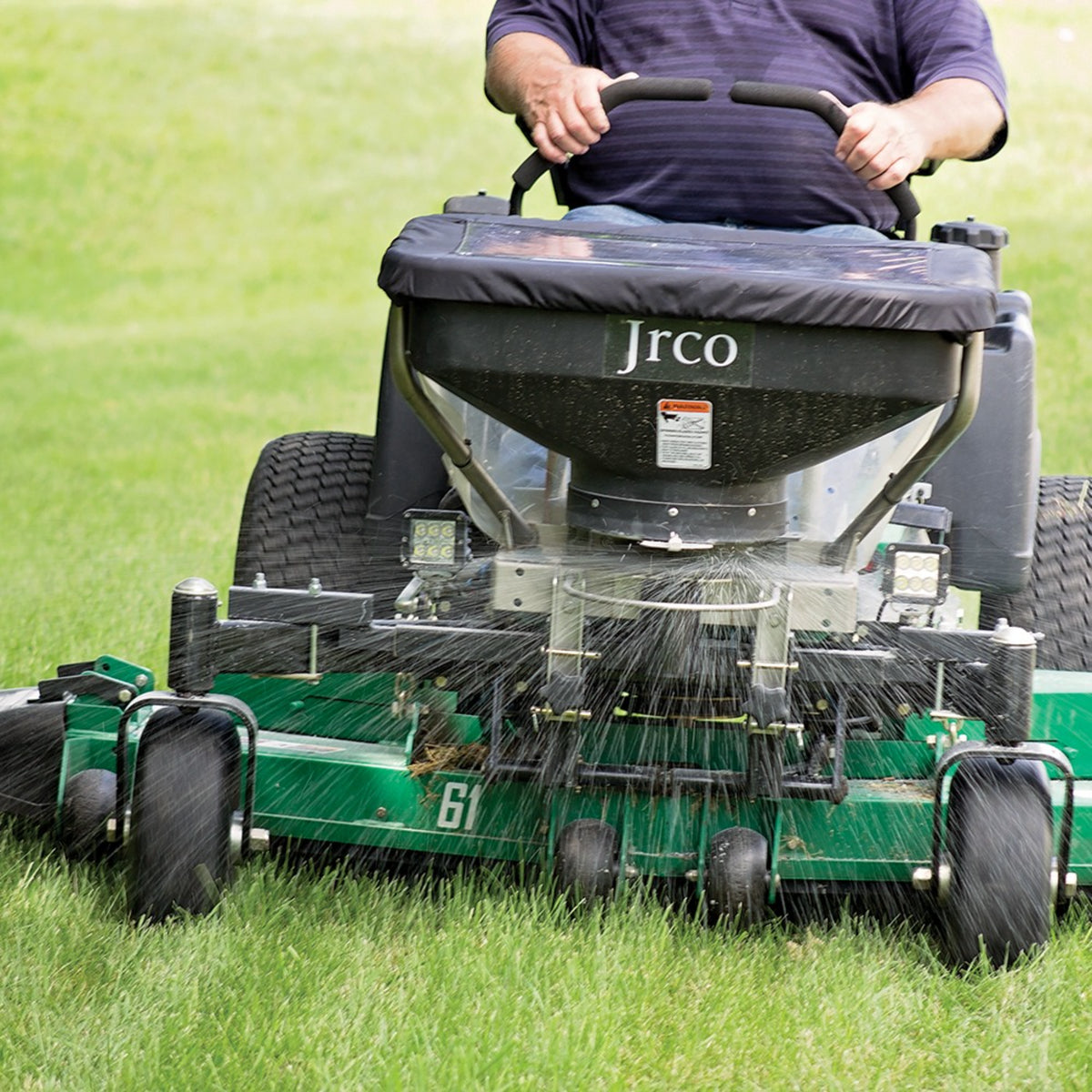 JRCO Broadcast Spreader — Front-Mount, Foot Control, Brushless Motor