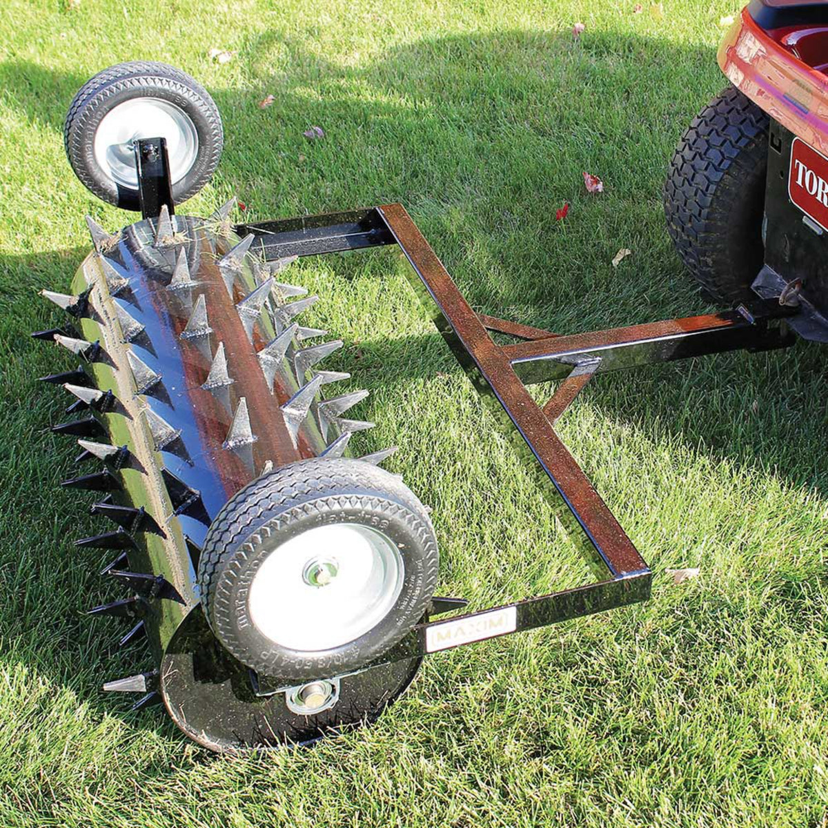 Maxim 36 in. Tow-Behind Spike Aerator, Gate-Width, Water-Fillable Drum