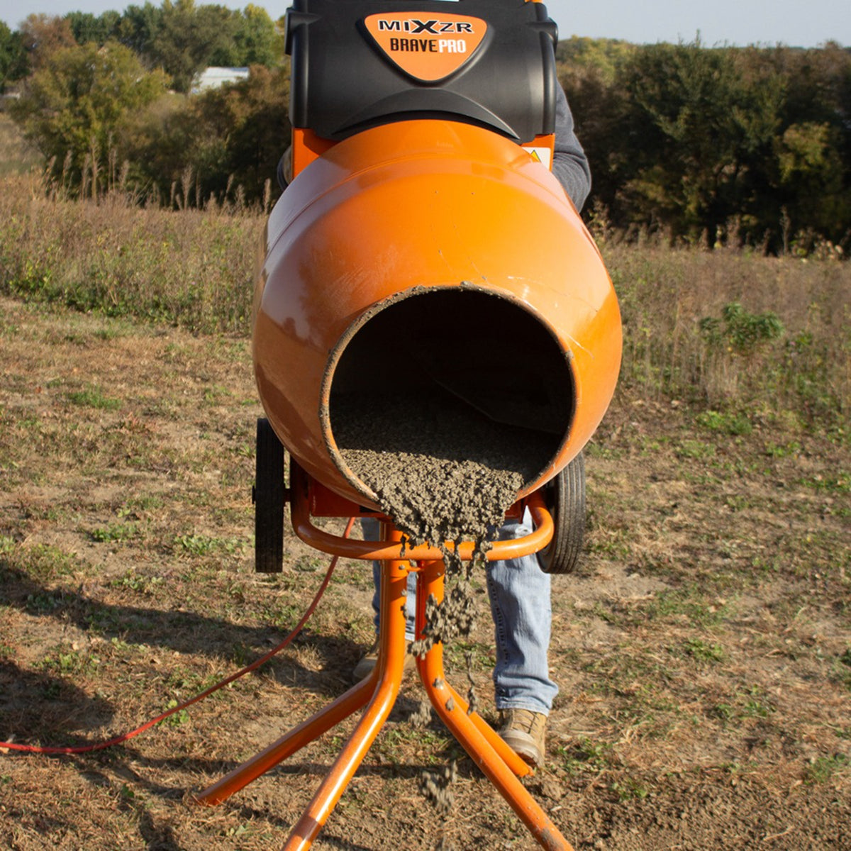 BravePro MIXZR Direct Drive Cement Mixer — 5.5 Cu. Ft. Steel Drum, GPE211005
