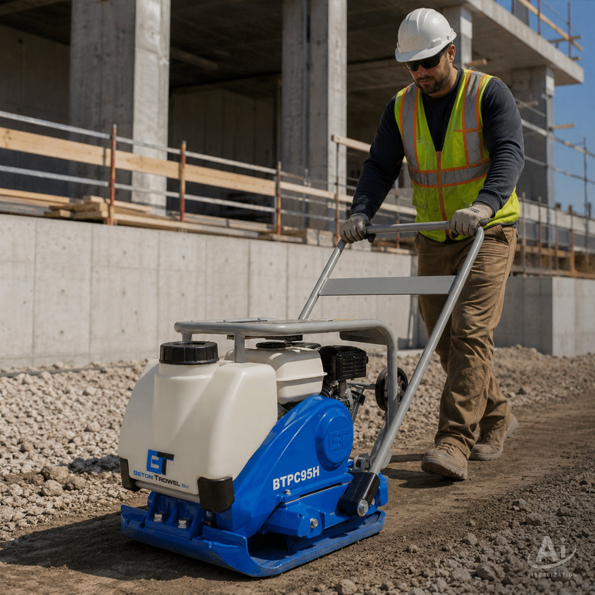Beton Trowel BTPC95H 20 In. Forward Plate Compactor | Honda GX160 | Water Tank