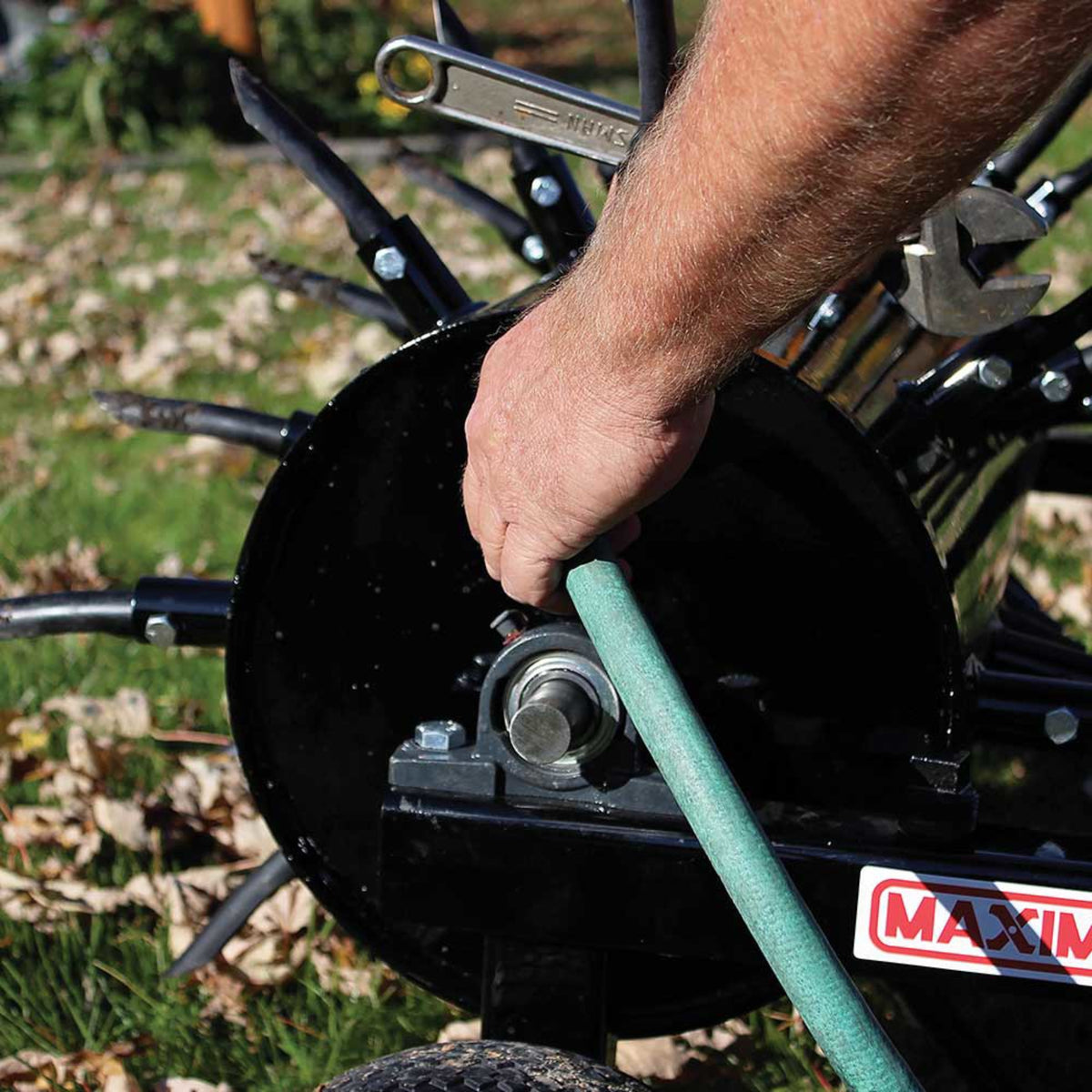 Maxim 36 in. Tow-Behind Plug Aerator, Water-Fillable Drum
