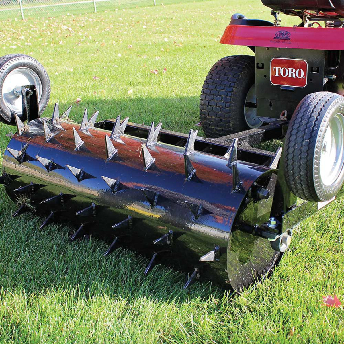 Maxim 36 in. Tow-Behind Spike Aerator, Gate-Width, Water-Fillable Drum