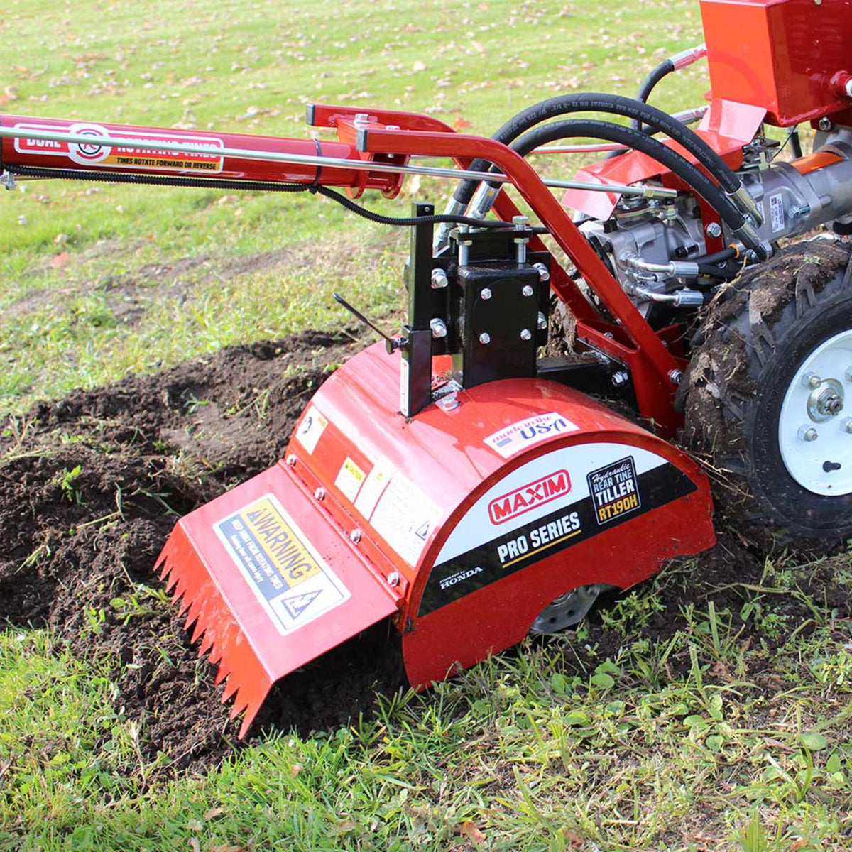 Maxim RT190H Rear Tine Hydraulic Tiller – Honda GX270, 18 in.
