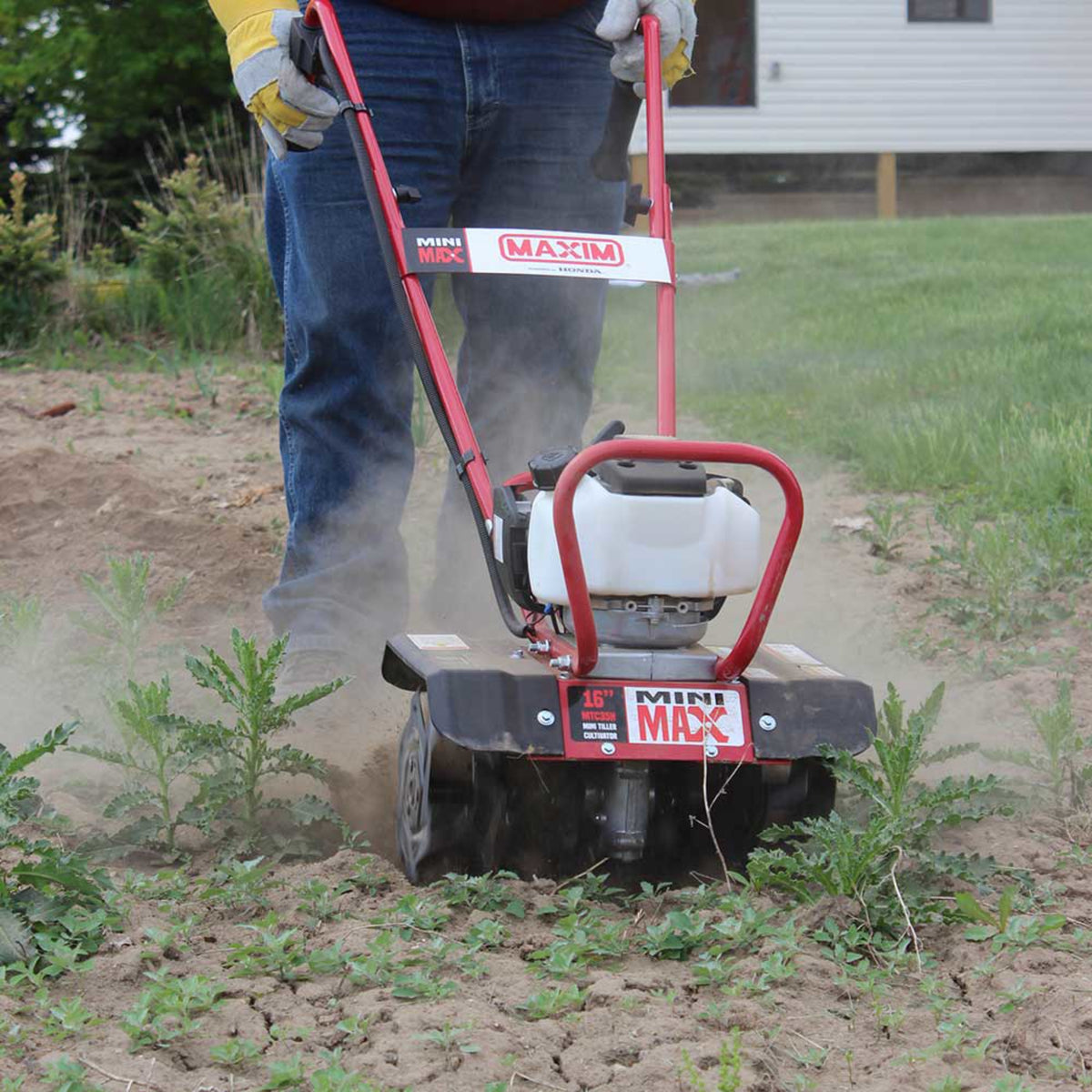 Maxim Mini Max Tiller and Cultivator, Honda GX35, Gear Drive