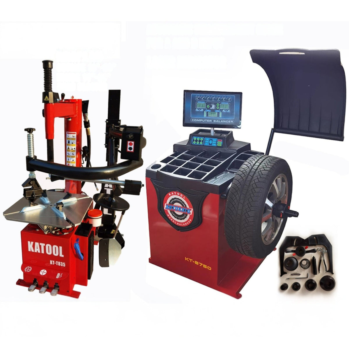 Katool KT-T835 Tire Changer & KT-B750 Wheel Balancer Combo
