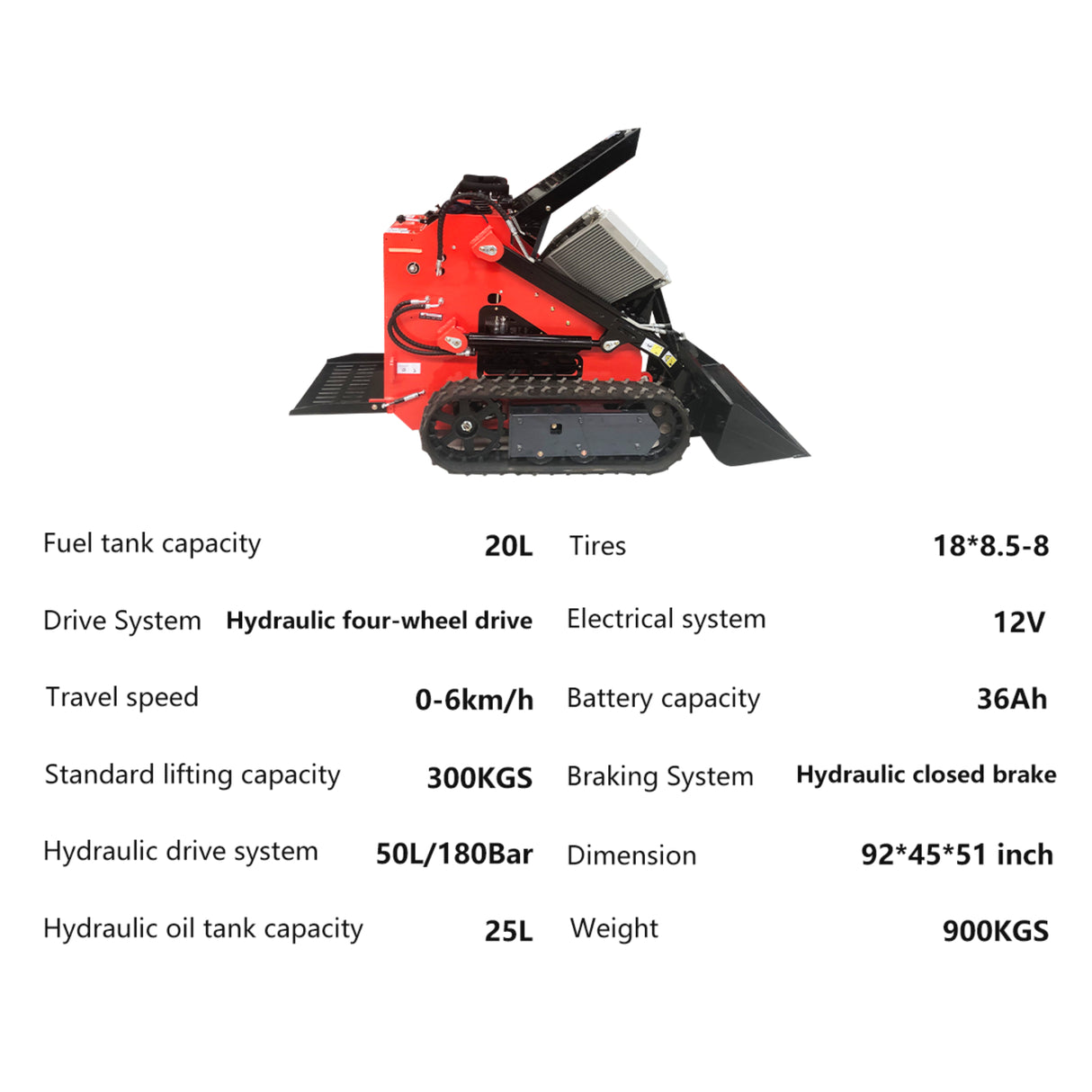 Katool KT-SK26B 23HP Mini Skid Steer Track Loader