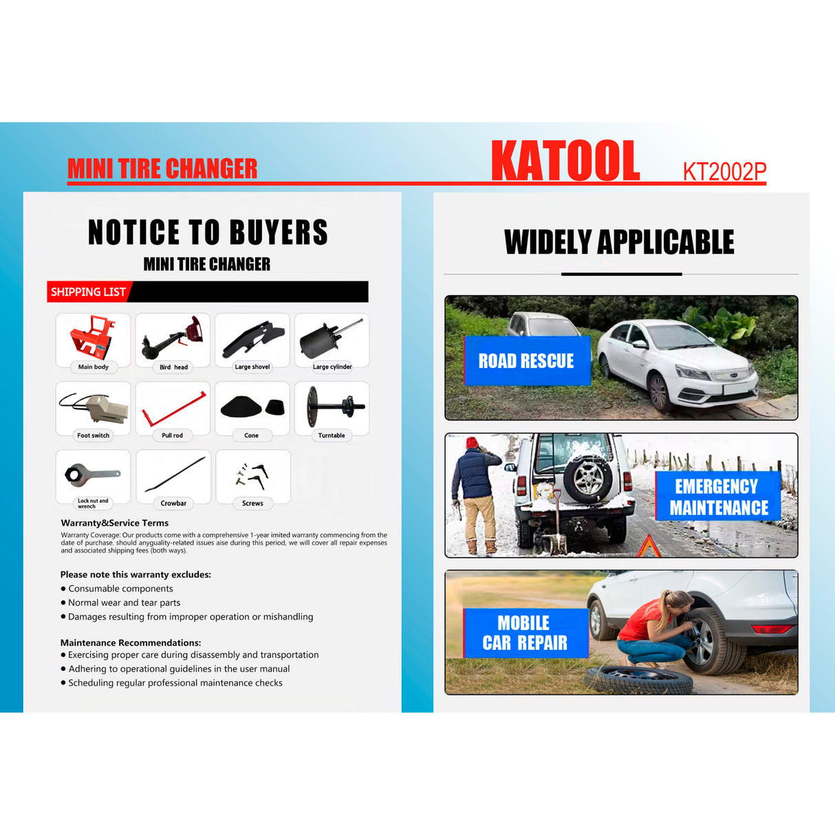 Katool KT-2002 Manual Tire Changer