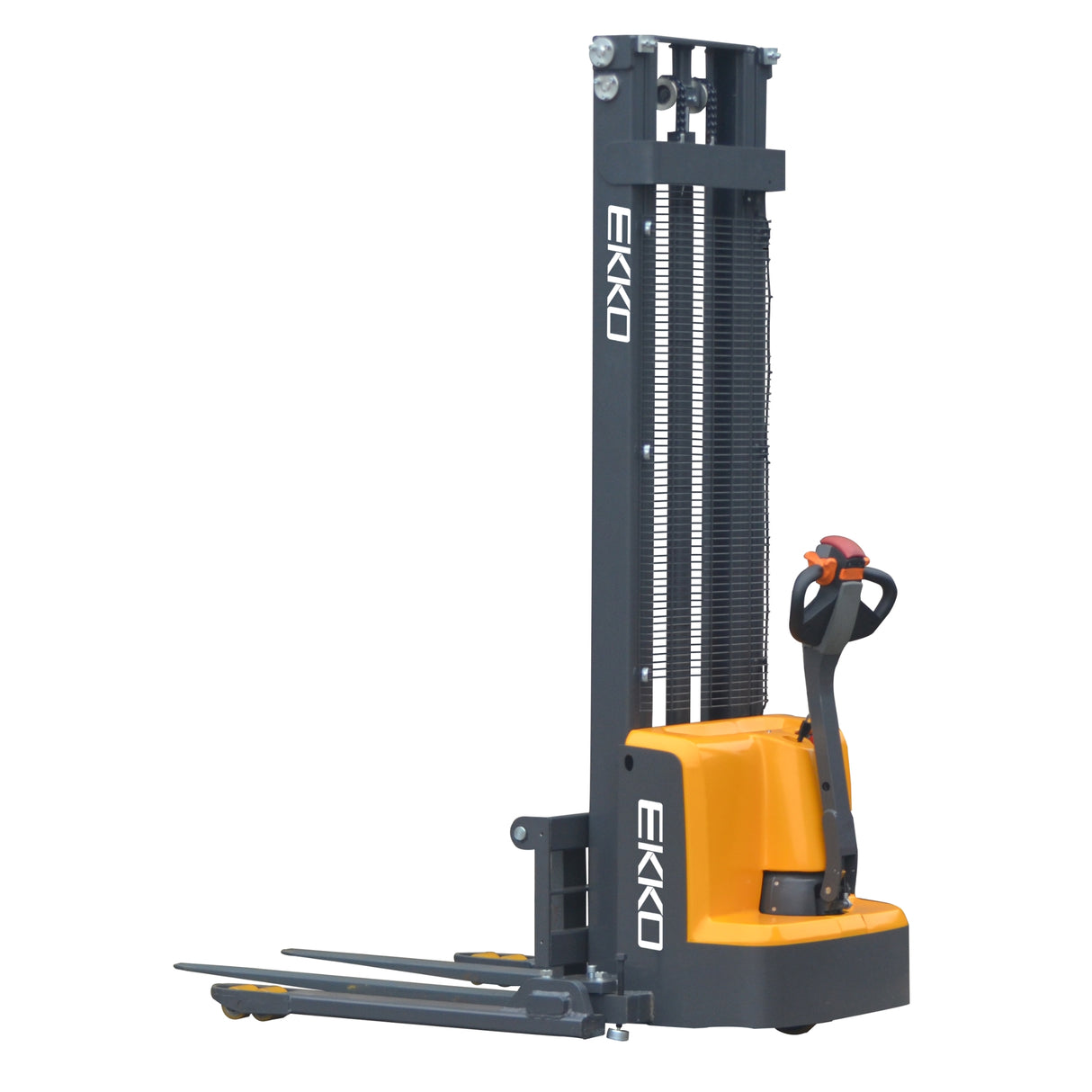 EKKO EB13E-138 2,800 lbs Capacity 138" Height Full Powered Straddle Stacker