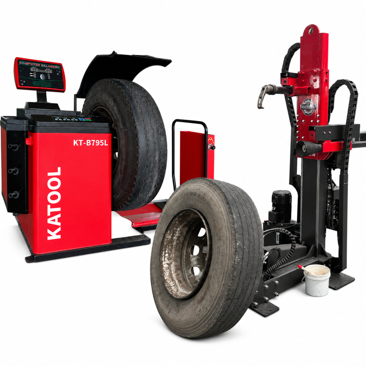 Katool KT-TV910 & KT-B795L Heavy Duty Hydraulic Tire Changer and Balancer
