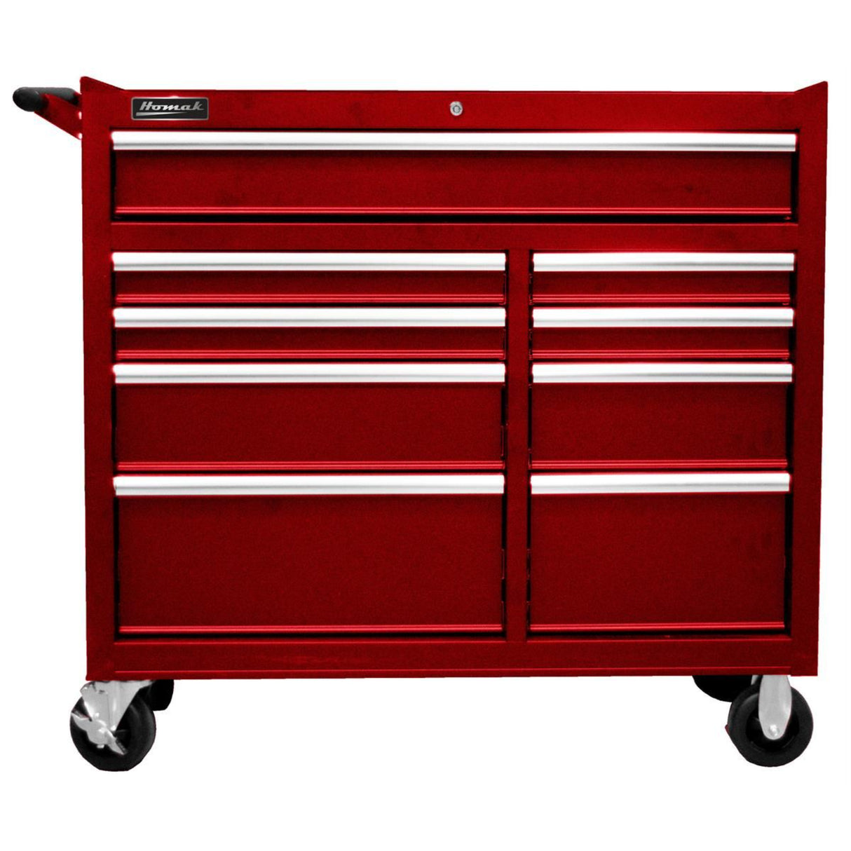 Homak 41" SE 9-Drawer Roller Cabinet — 20-Gauge Steel, Pullback Slides, Anti-Scratch Finish