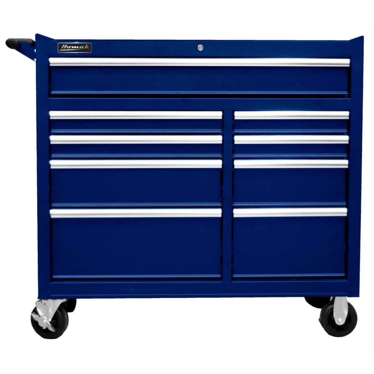 Homak 41" SE 9-Drawer Roller Cabinet — 20-Gauge Steel, Pullback Slides, Anti-Scratch Finish