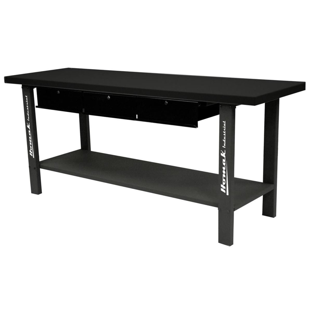 Homak 79" Industrial Steel Workbench with 3 Drawers — 18-Gauge Frame, 1,100 lb Capacity