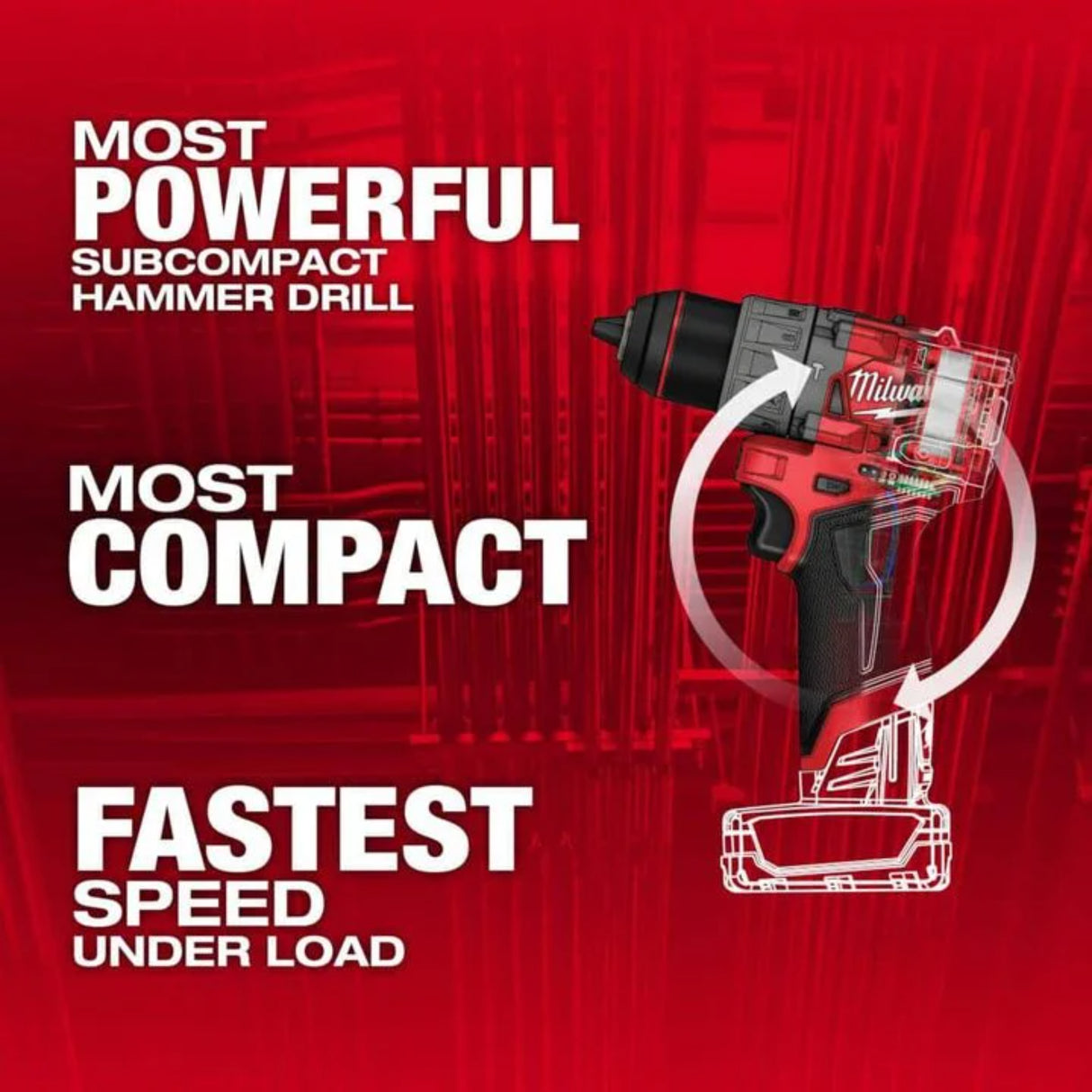 Milwaukee M12 1/2 Inch Cordless Hammer Drill/Driver Kit with Battery and Charger
