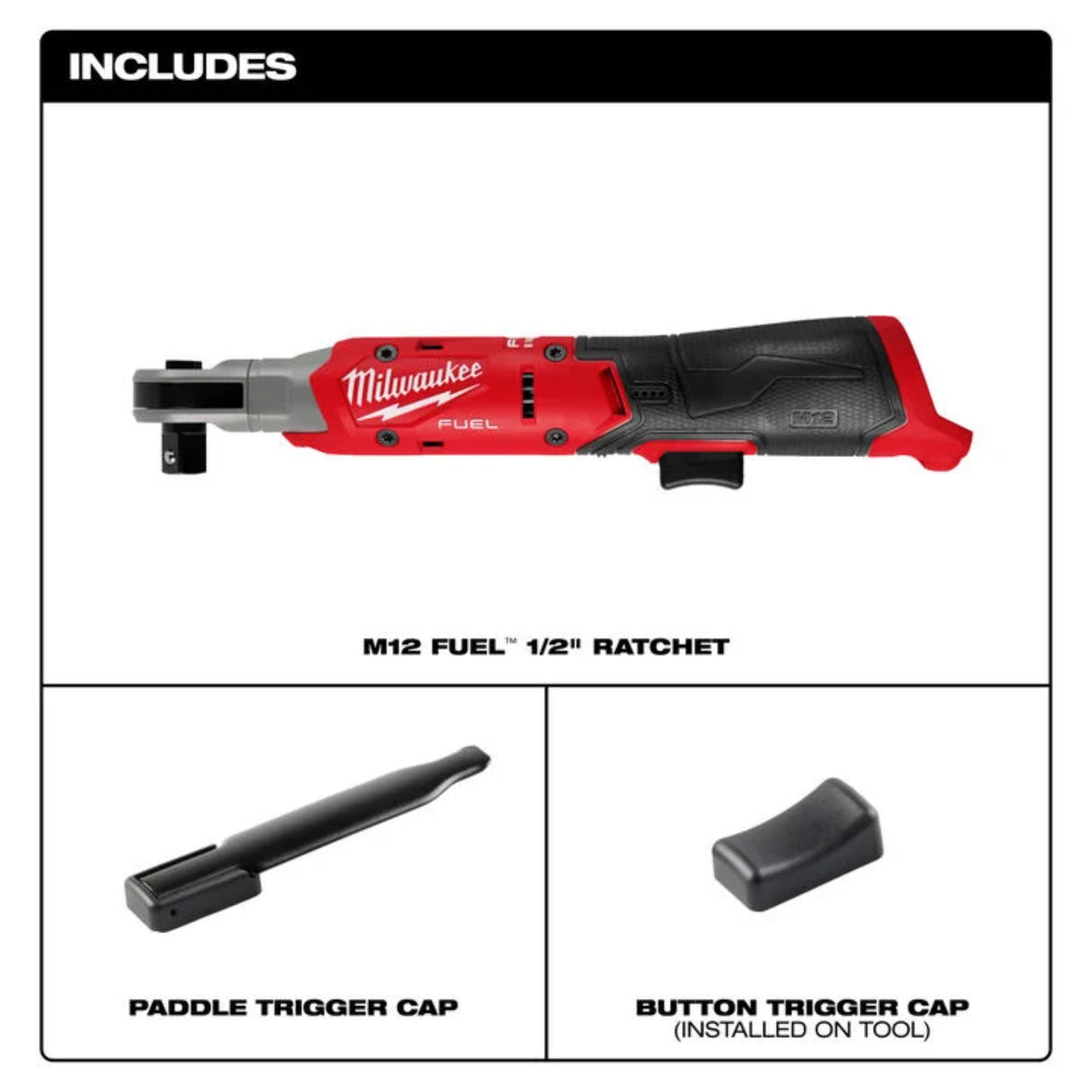Milwaukee M12 FUEL 1/2 Inch Ratchet (Bare Tool)