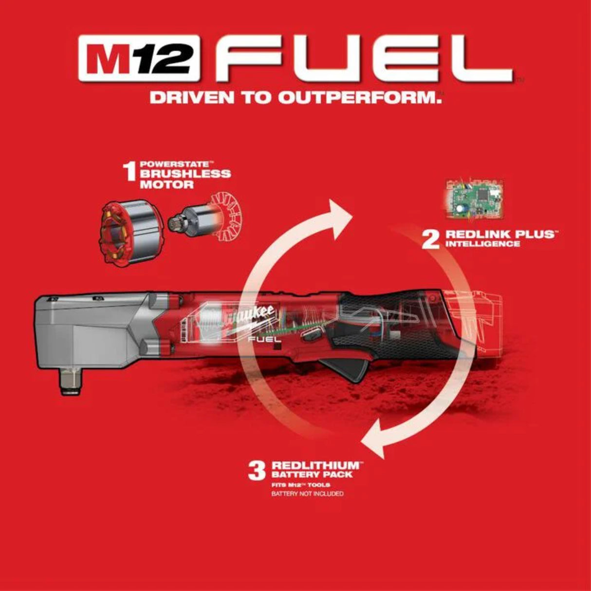 Milwaukee M12 FUEL 1/2inch Right Angle Impact Wrench (Bare Tool)