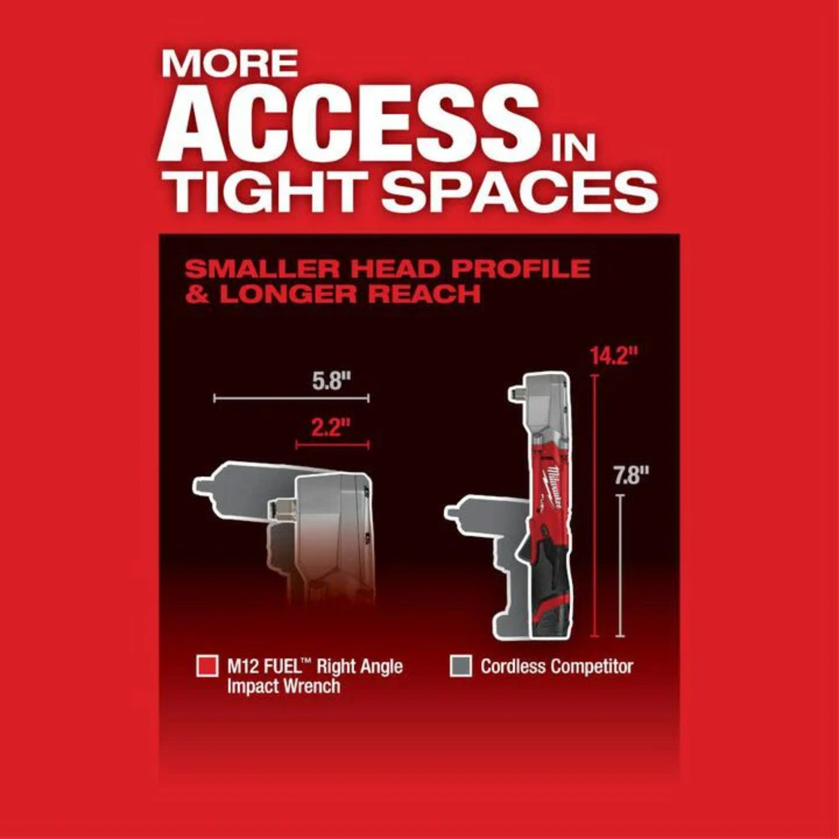 Milwaukee M12 FUEL 1/2inch Right Angle Impact Wrench (Bare Tool)