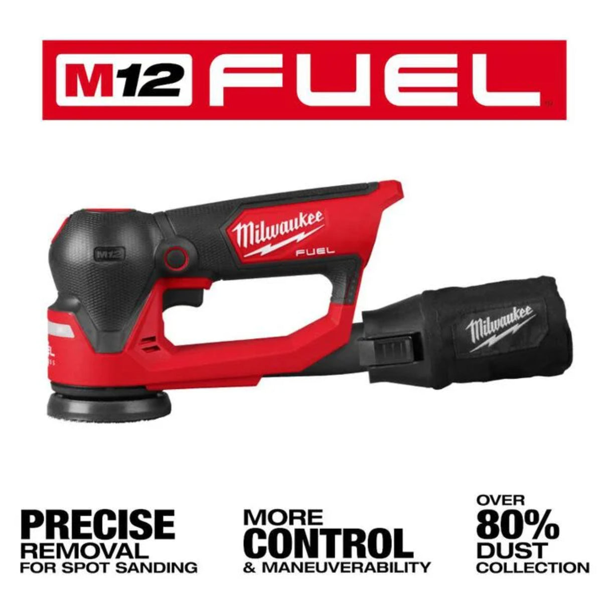Milwaukee M12 FUEL 3 Inch Random Orbital Detail Sander (Bare Tool)