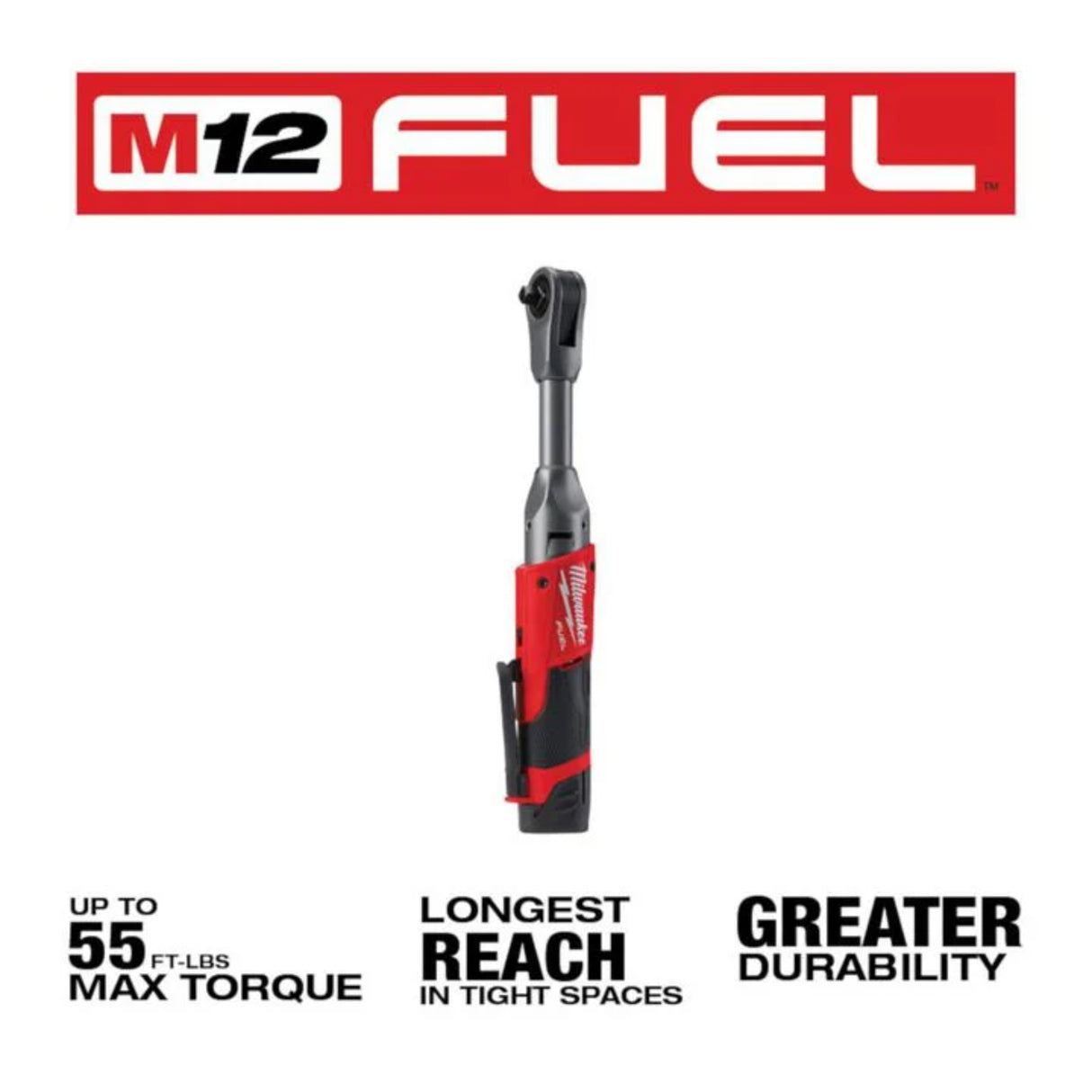 Milwaukee M12 FUEL 3/8 in. Extended Reach Ratchet 1 Battery Kit