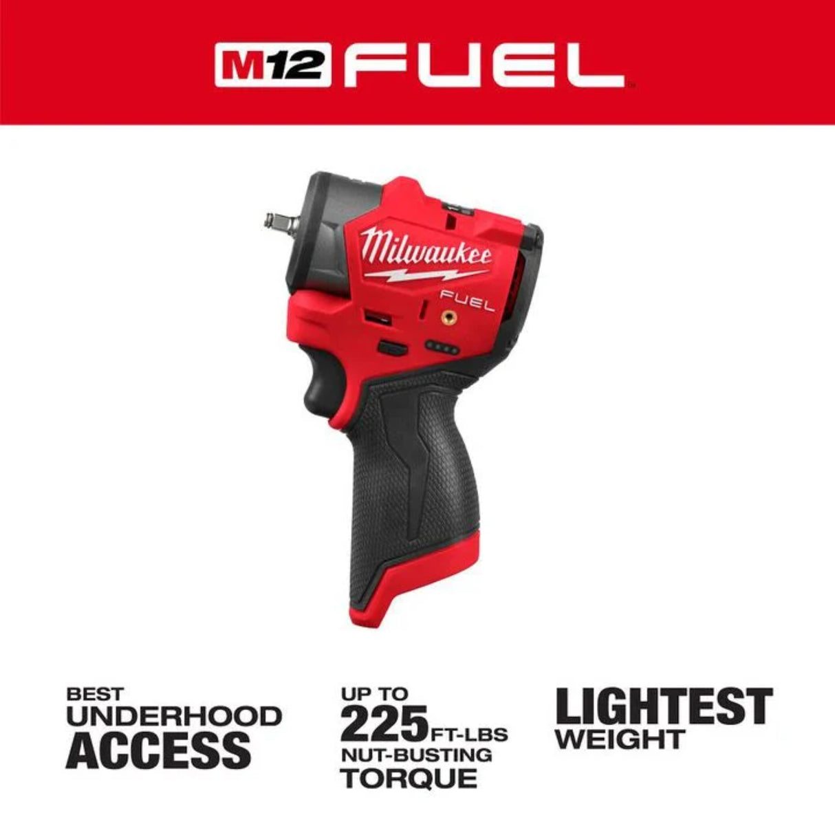 Milwaukee M12 FUEL 3/8 Inch Subcompact Impact Wrench with Friction Ring (Bare Tool)