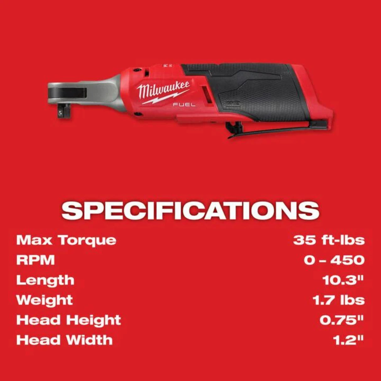Milwaukee M12 FUEL 3/8inch High Speed Ratchet (Bare Tool)