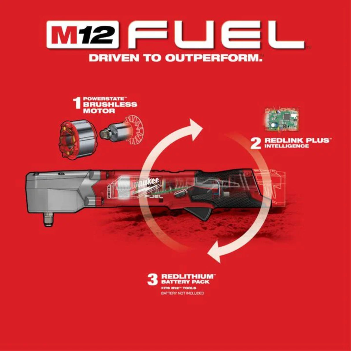 Milwaukee M12 FUEL 3/8inch Right Angle Impact Wrench (Bare Tool)