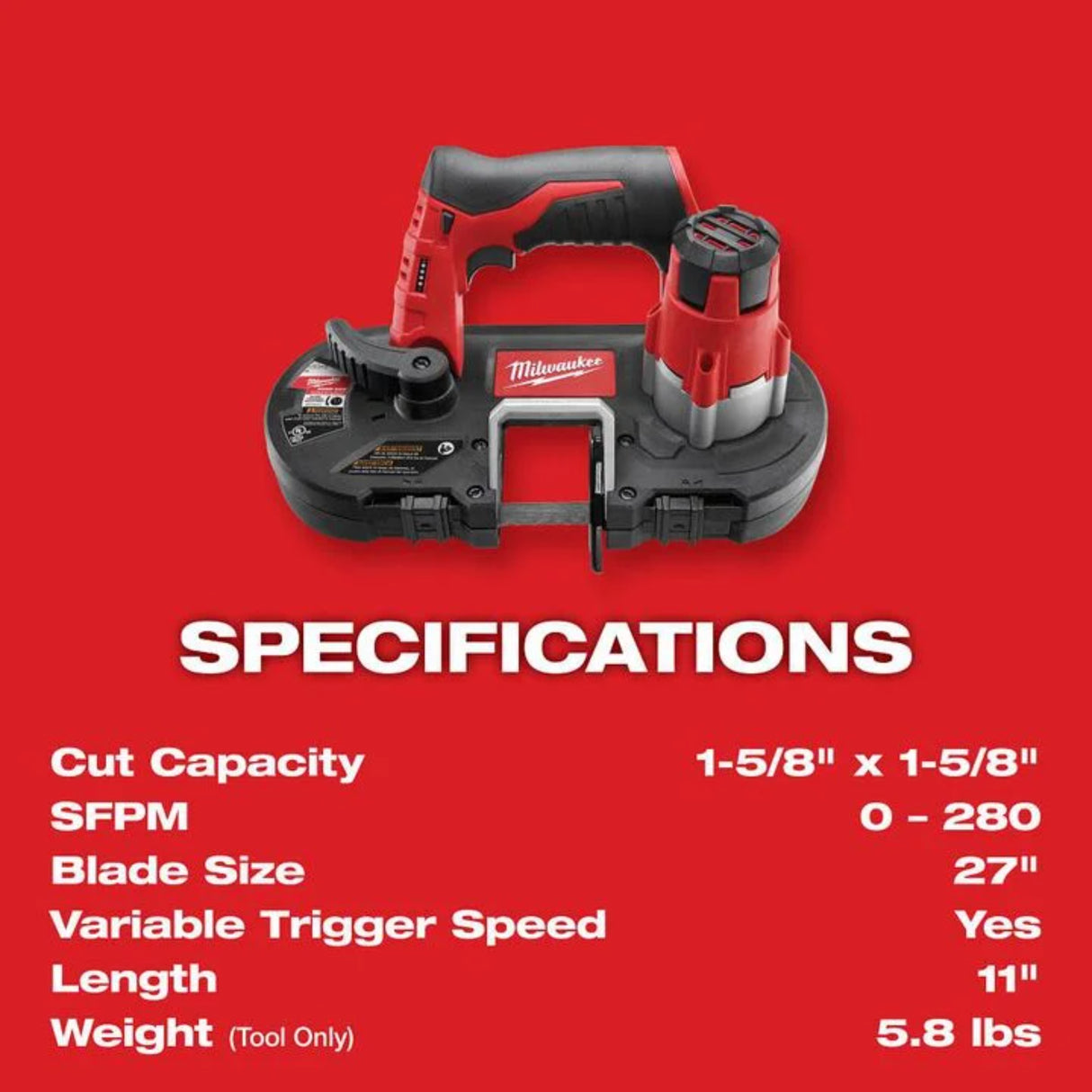 Milwaukee M12 Sub-Compact Band Saw (Bare Tool)