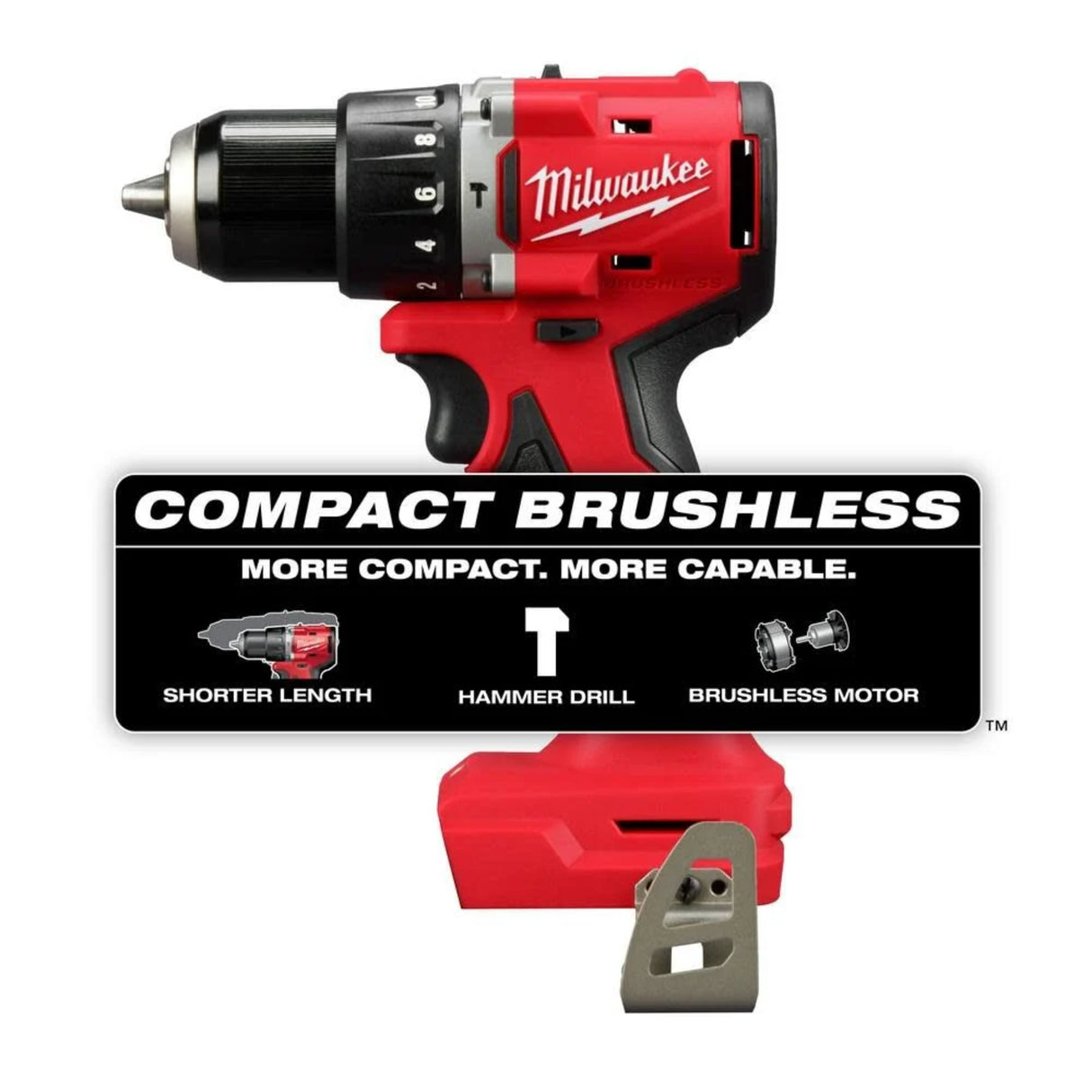Milwaukee M18 Compact 1/2 in Hammer Drill/Driver (Bare Tool)