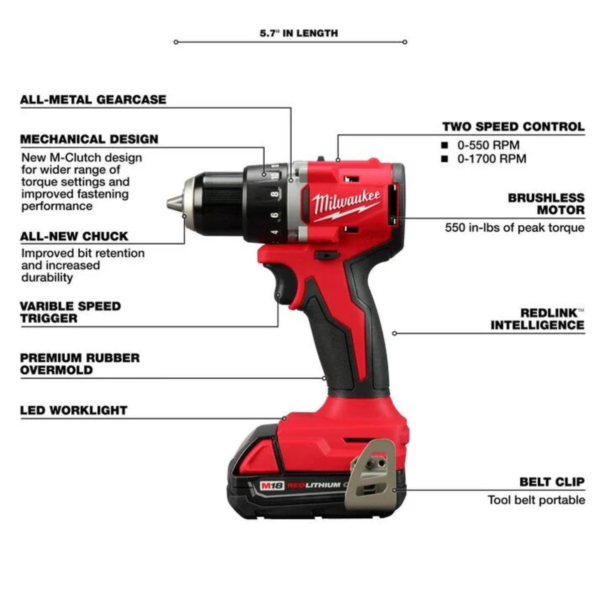 Milwaukee M18 Compact 1/2 Inch Drill/Driver Kit