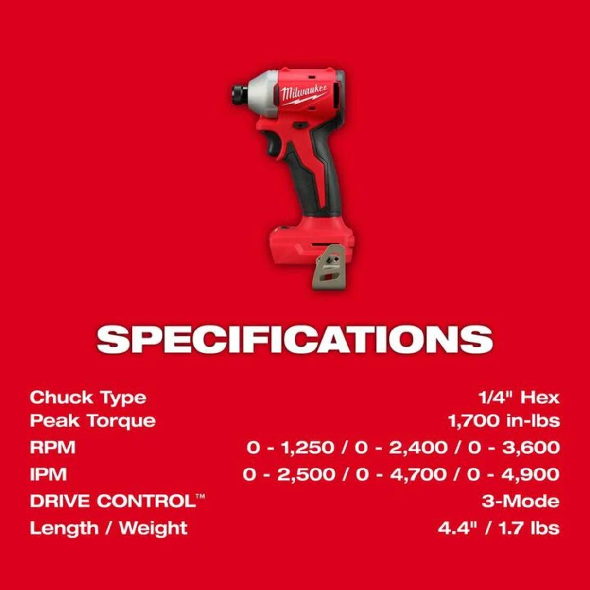 Milwaukee M18 Compact 1/4 in Hex 3-Speed Impact Driver (Bare Tool)
