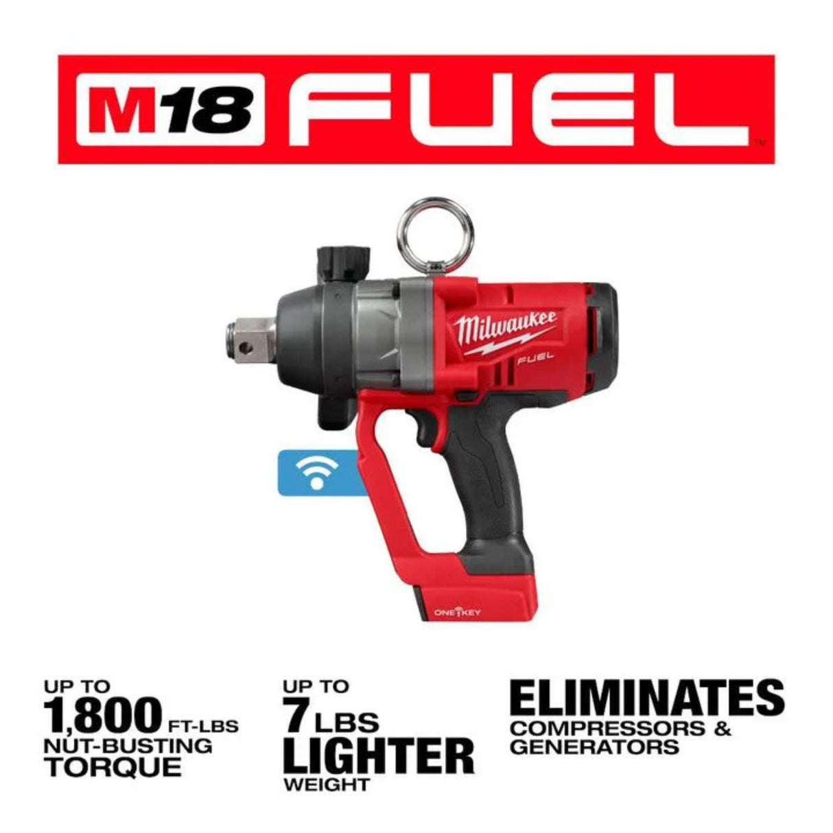 Milwaukee M18 FUEL 1 in High Torque Impact Wrench with ONE-KEY (Bare Tool)