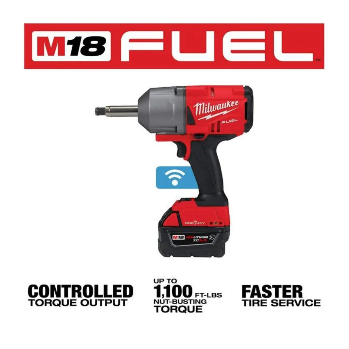 Milwaukee M18 FUEL 1/2 Inch Ext Anvil Controlled Torque Impact Wrench with ONE-KEY Kit