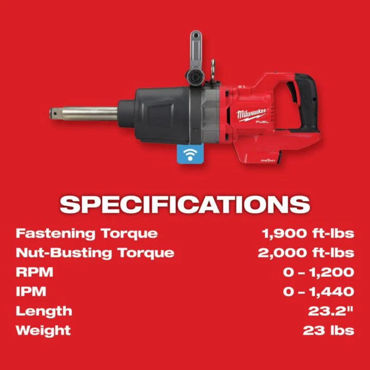 Milwaukee M18 FUEL 1inch D Handle Impact Wrench ONE KEY (Bare Tool)