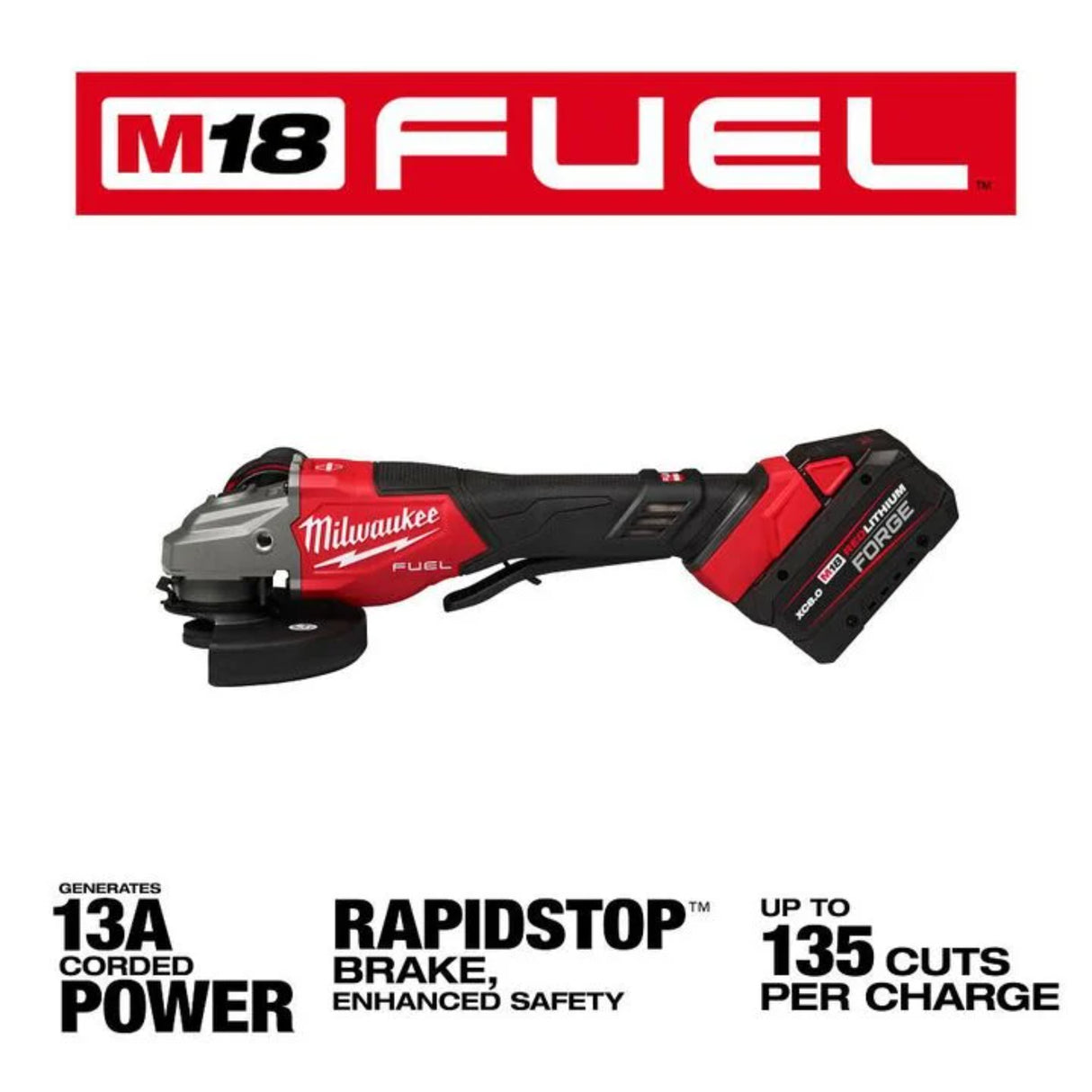 Milwaukee M18 FUEL 4-1/2 Inch-6 Inch Braking Grinder, Paddle Switch Kit