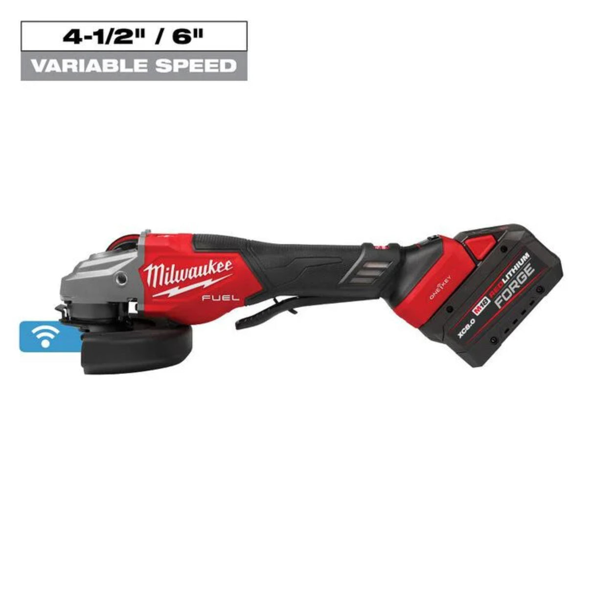 Milwaukee M18 FUEL 4-1/2 Inch-6 Inch Variable Speed Braking Grinder, Paddle Switch with ONE-KEY Kit