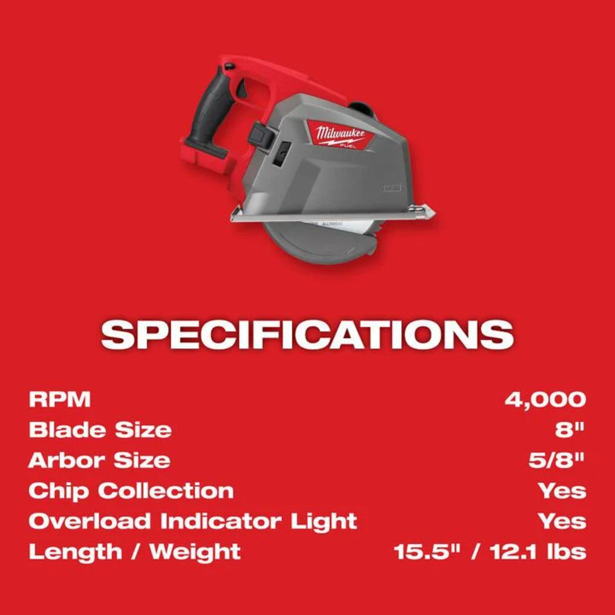 Milwaukee M18 FUEL 8inch Metal Cutting Circular Saw (Bare Tool)