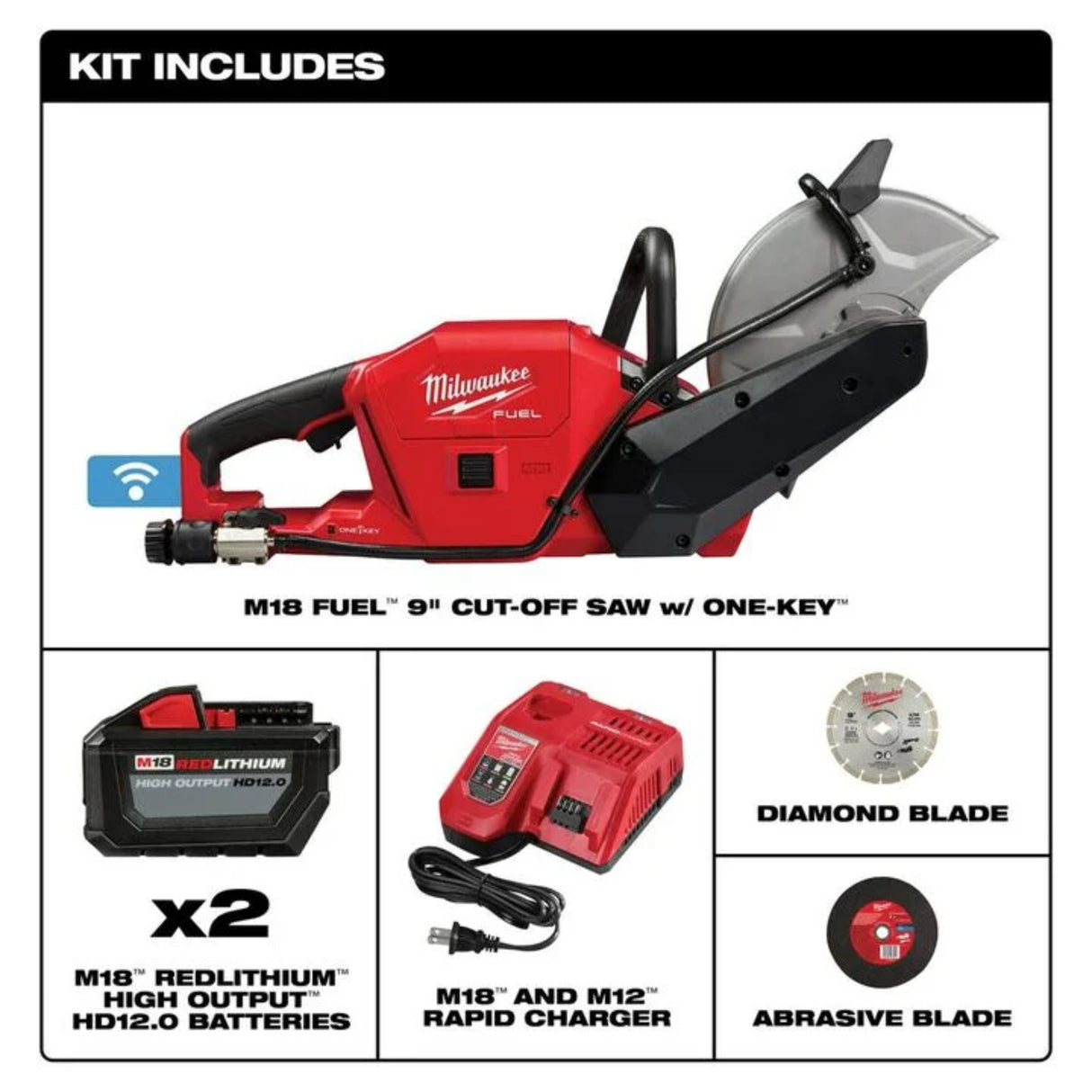 Milwaukee M18 FUEL 9 in. Cut-Off Saw with ONE-KEY Kit