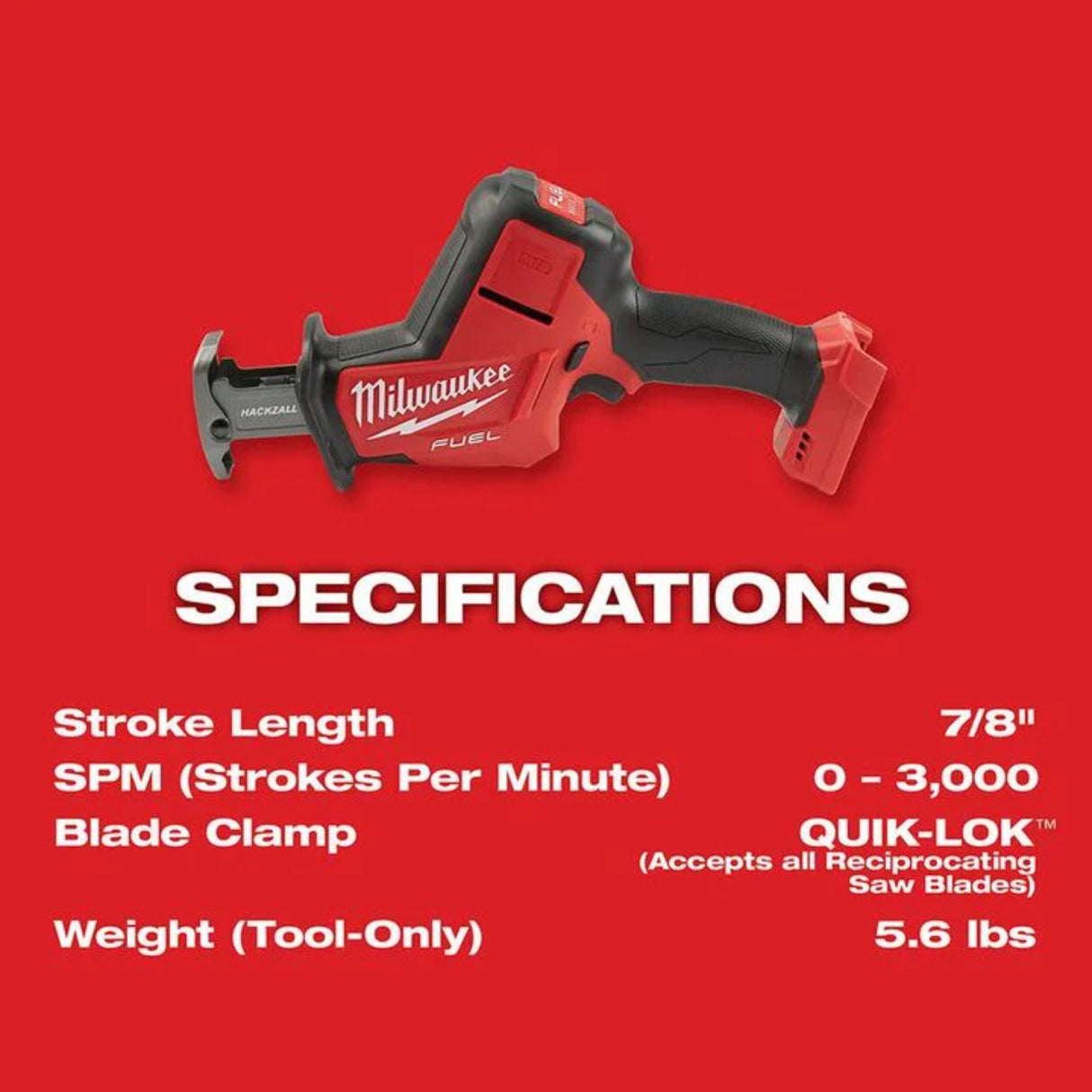 Milwaukee M18 FUEL HACKZALL Reciprocating Saw Kit