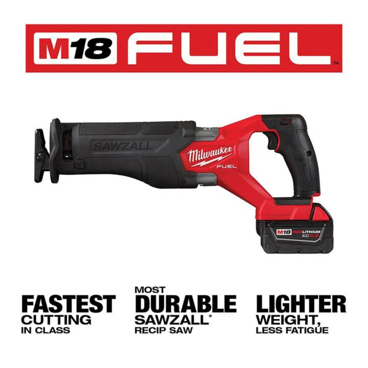 Milwaukee M18 FUEL SAWZALL Reciprocating Saw - 2 Battery XC5.0 Kit