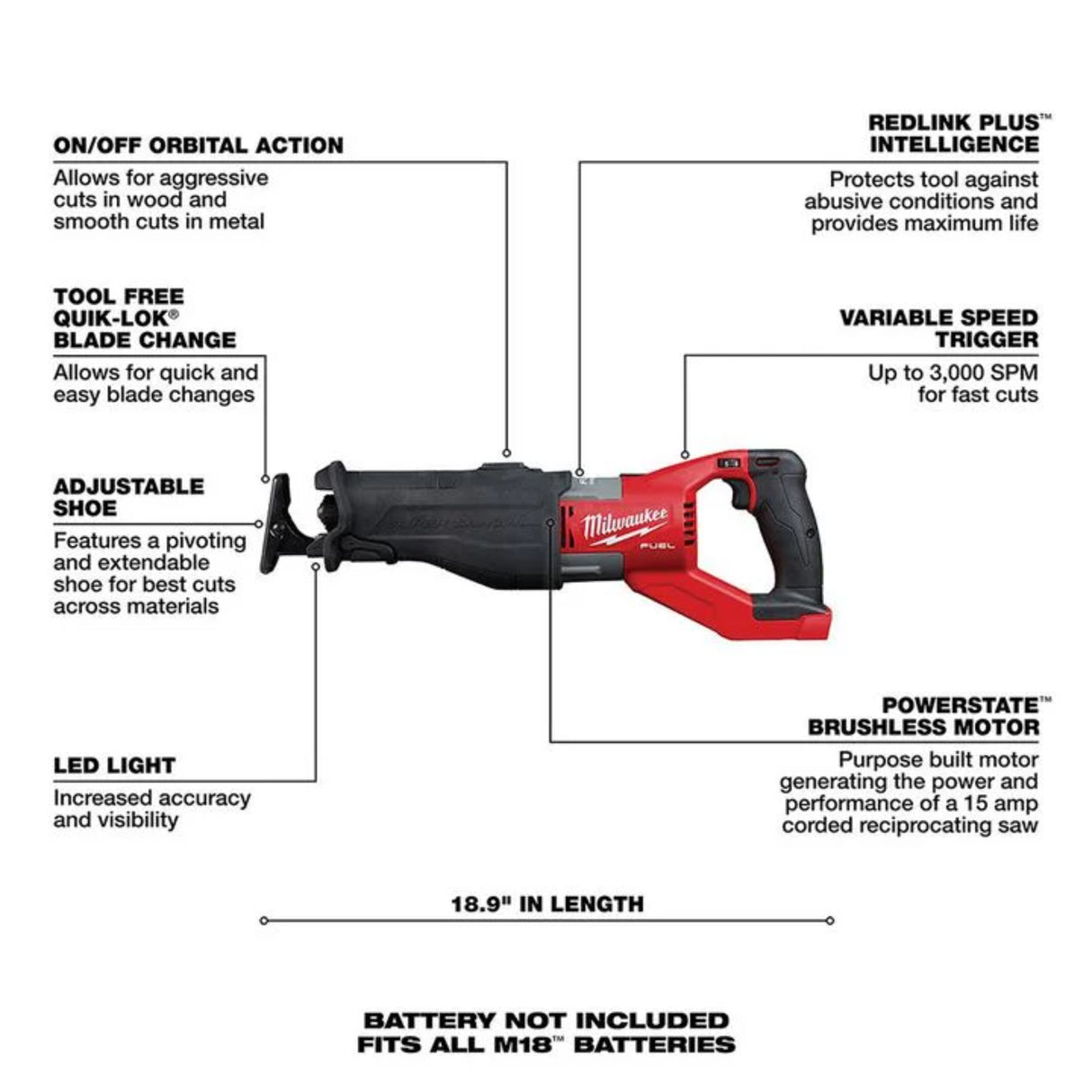 Milwaukee M18 FUEL SUPER SAWZALL (Bare Tool)
