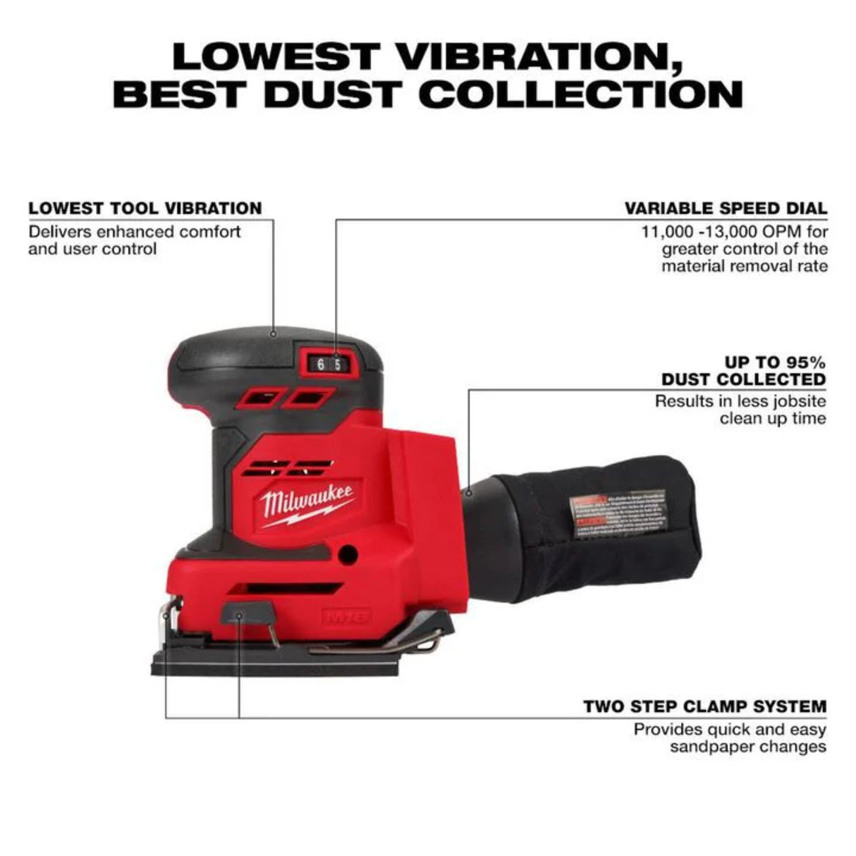Milwaukee M18 Orbital 1/4 Sheet Sander (Bare Tool)