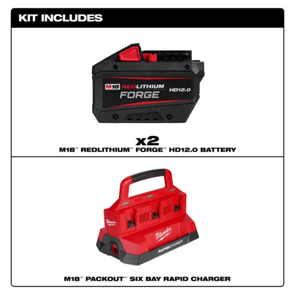 Milwaukee M18 REDLITHIUM FORGE HD12.0 Dual Battery Starter Kit