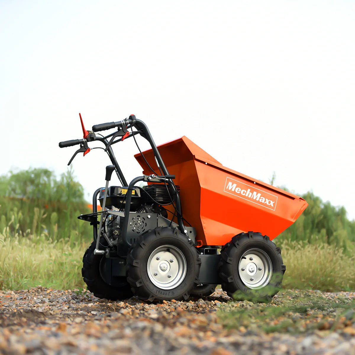 MechMaxx 660lb 7HP Gas Wheelbarrow Cart, 3F+1R Gearbox, T30