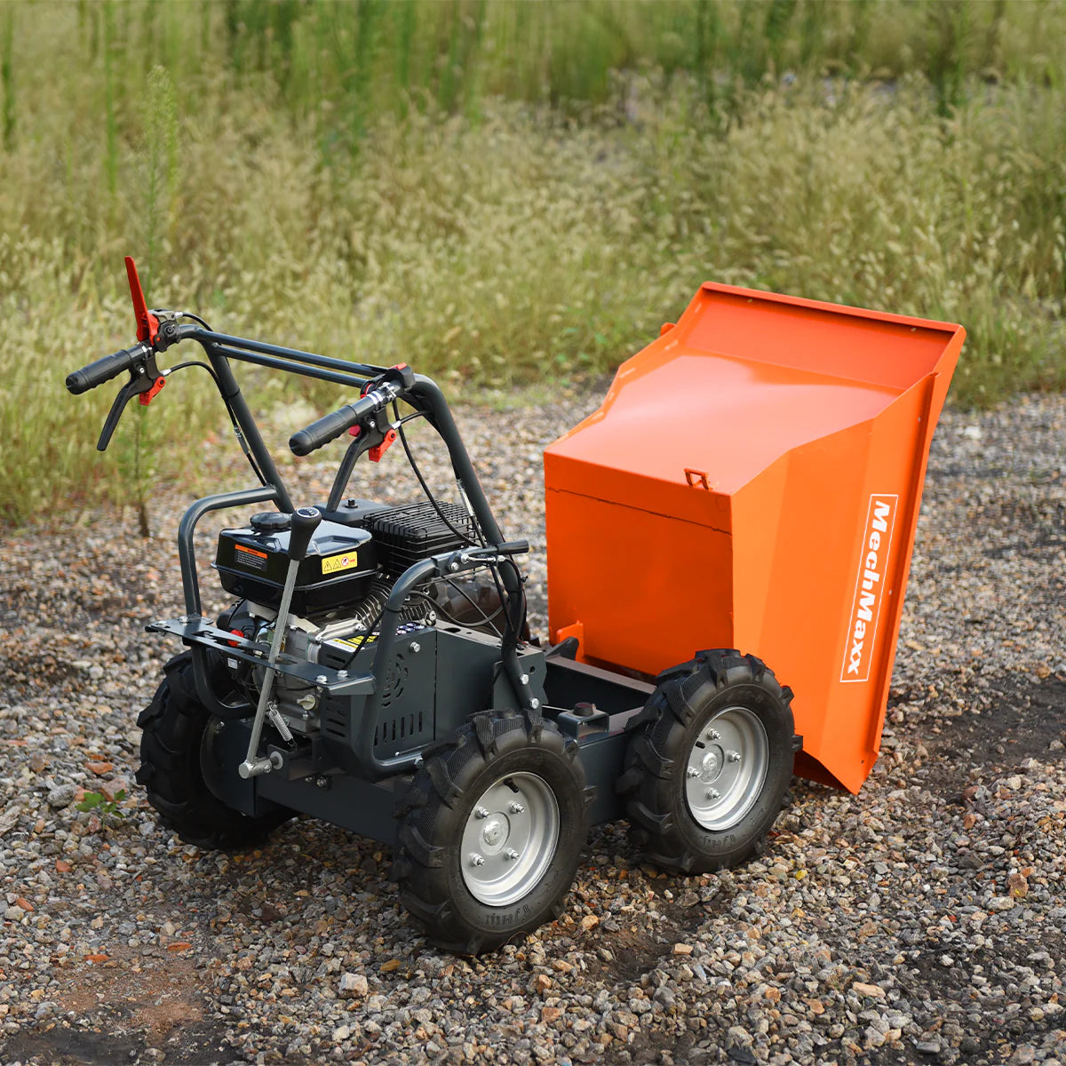 MechMaxx 660lb 7HP Gas Wheelbarrow Cart, 3F+1R Gearbox, T30