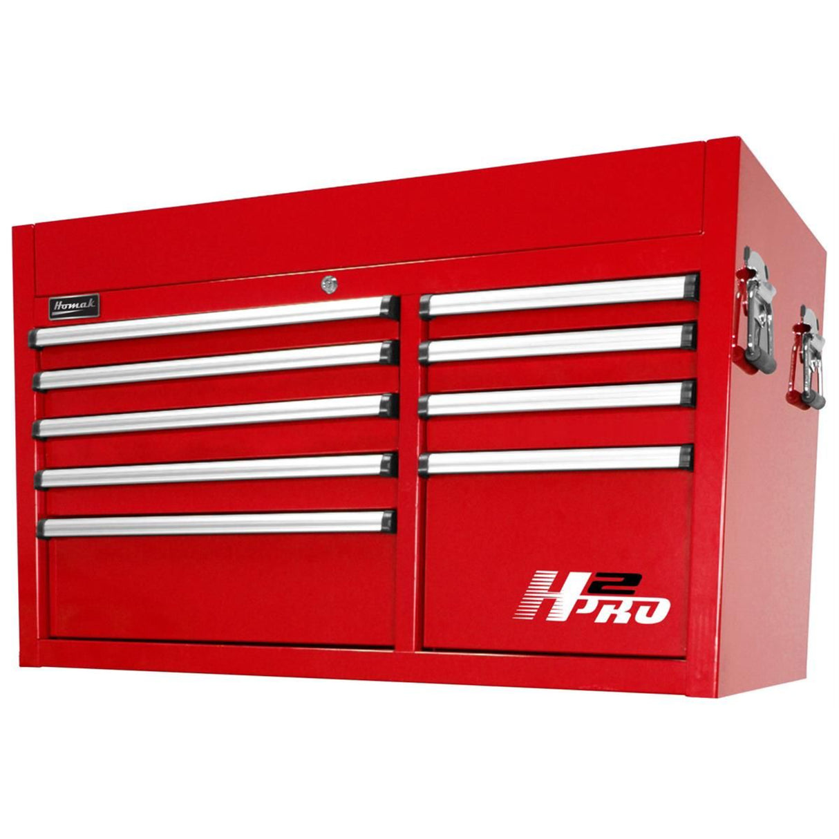 Homak H2Pro 41" 8-Drawer Top Chest — 460mm Ball-Bearing Slides, Gas Struts, EVA Liners