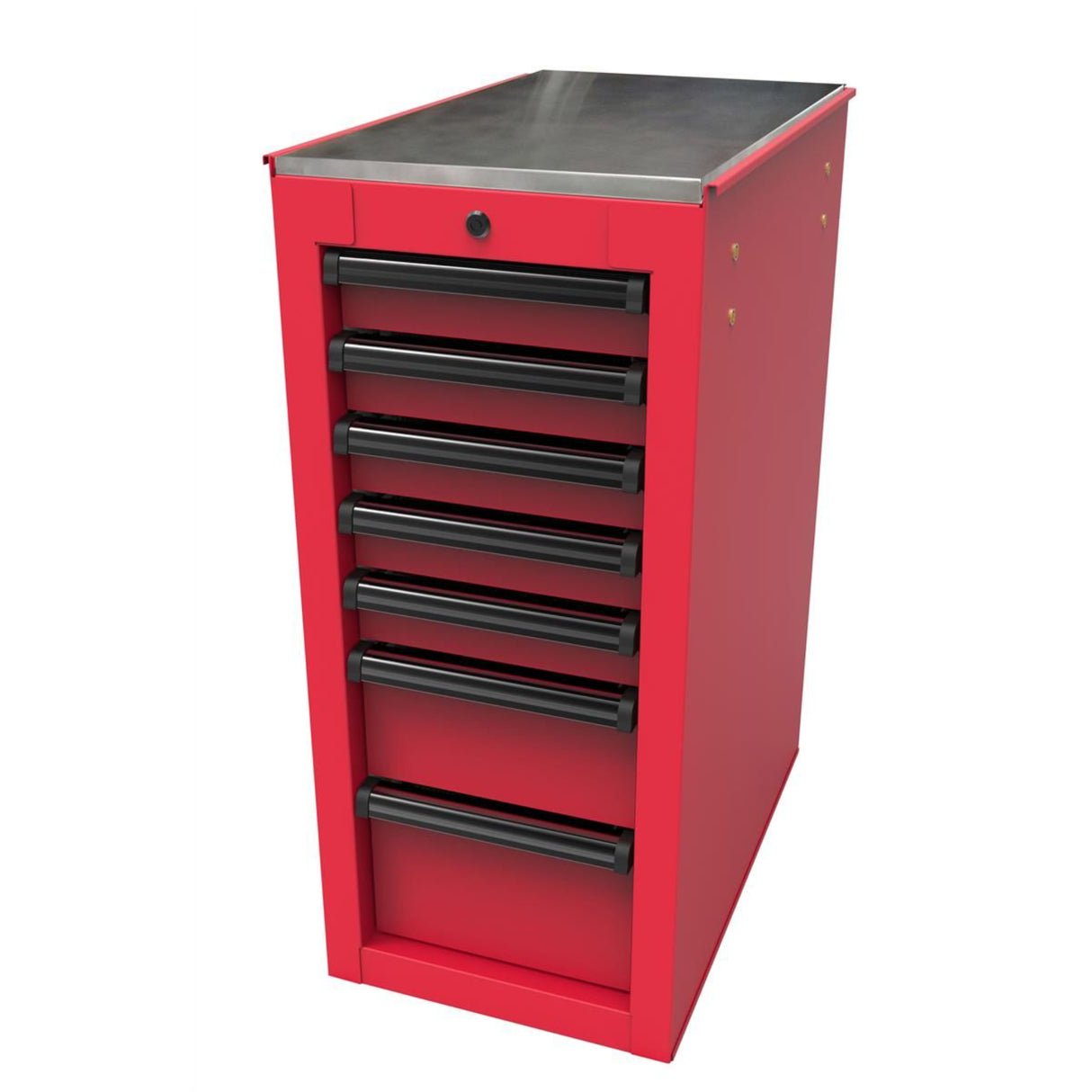Homak RS Pro 14-1/2" 7-Drawer Side Cabinet — 24" Depth, Stainless Top, 660 lb Casters
