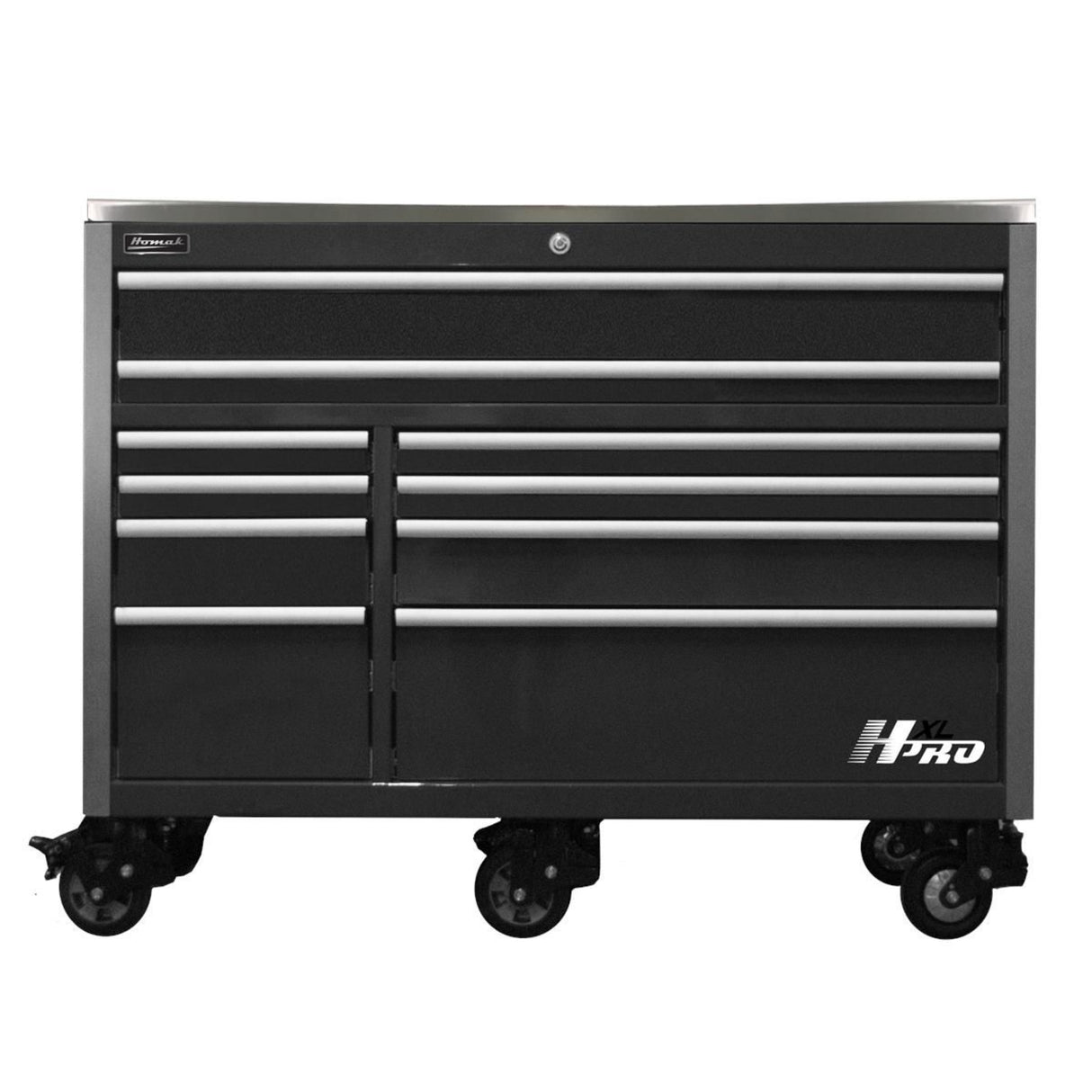 Homak HXL Pro 60" Roller Cabinet — 10 Drawer, Black