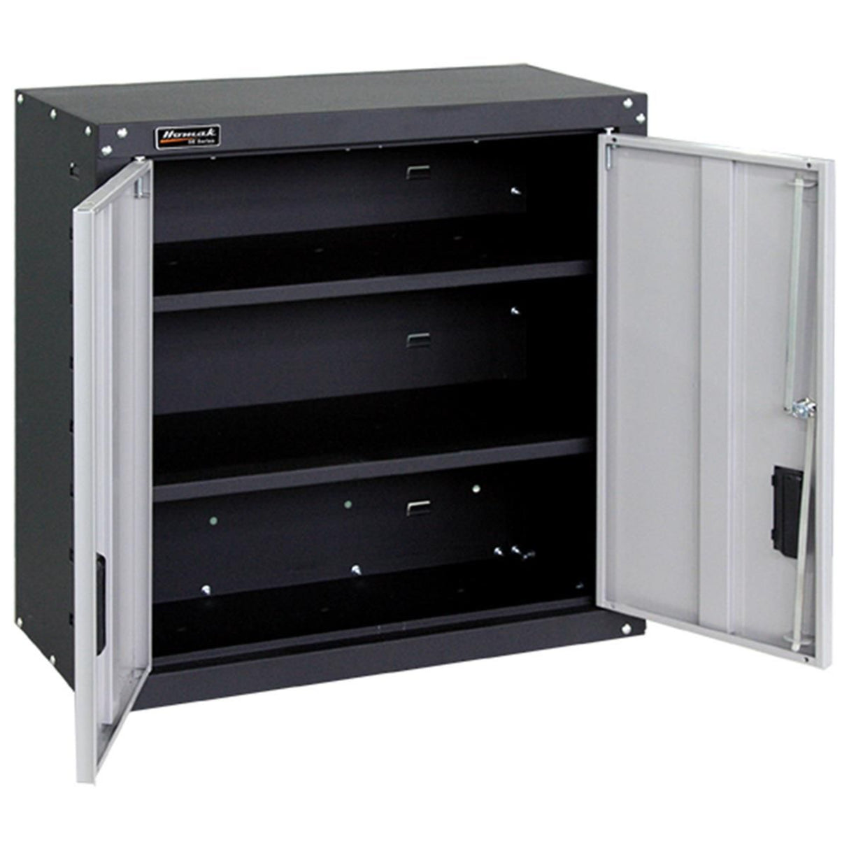 Homak 2-Door Steel Wall Cabinet with 2 Adjustable Shelves — 66 lb Frame, Tubular Lock