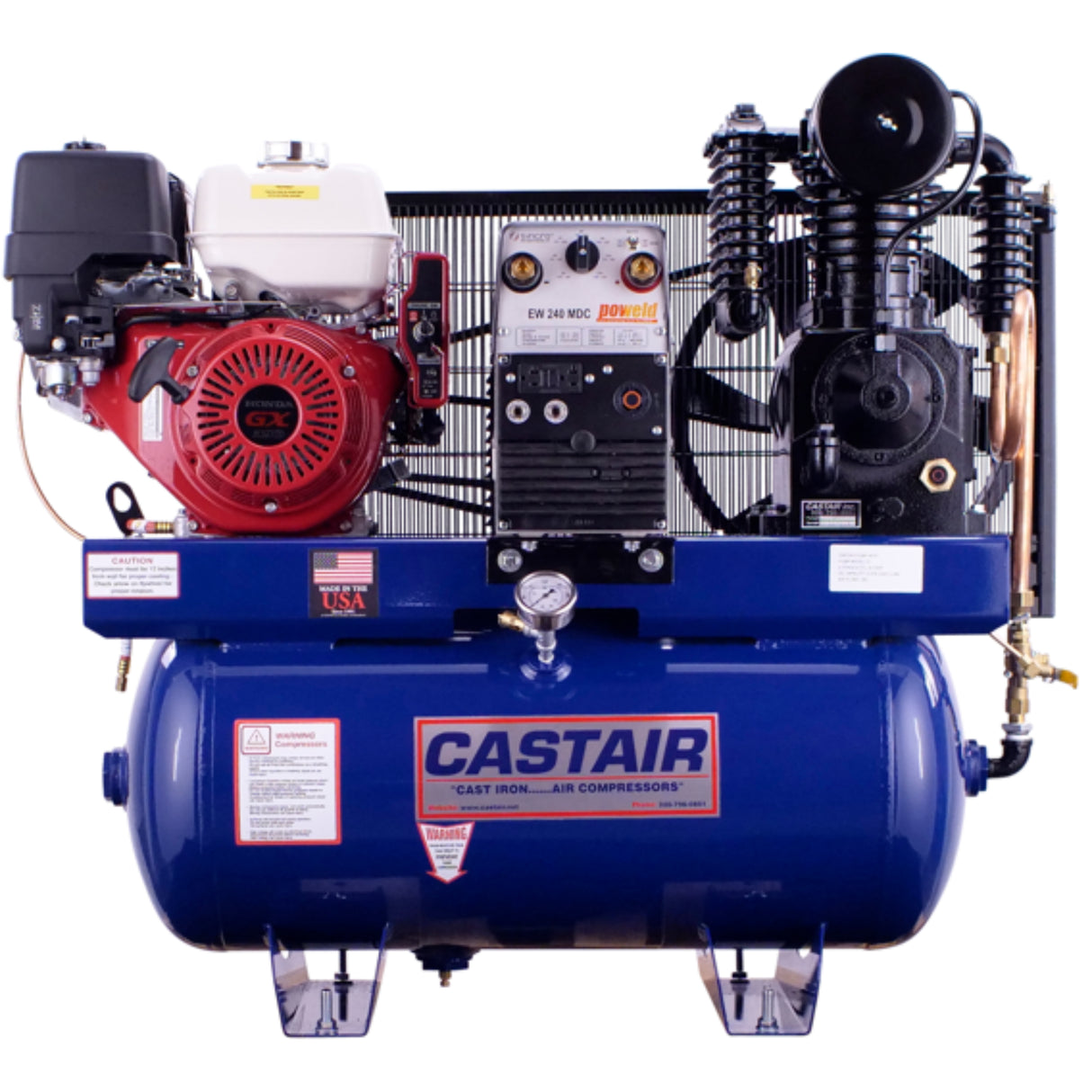 Castair Honda Compressor + Generator + Welder – 3-in-1 Gas-Powered Service Unit