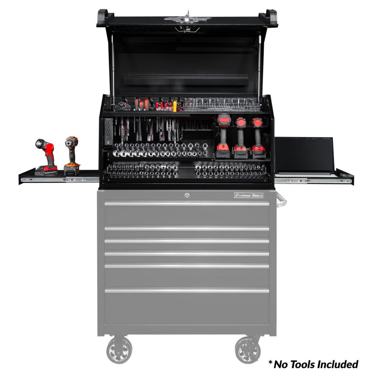 Extreme Tools PWS Series 41in W x 24in D Deluxe Extreme Portable Workstation, Textured Black