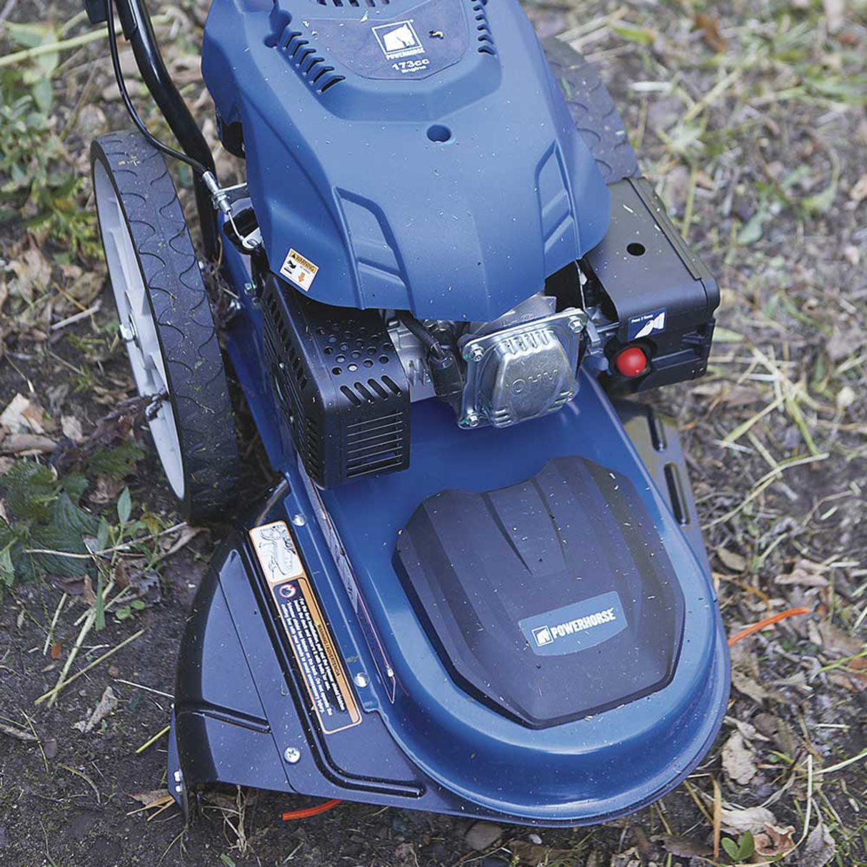 Powerhorse 115069 High-Wheel Walk-Behind String Trimmer Mower 22-In. 173CC